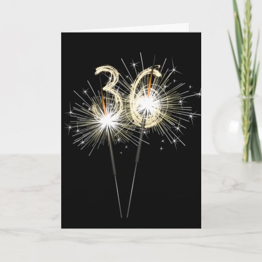 Carte 36e anniversaire Sparklers en noir (Devant)