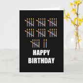 Carte 37e anniversaire avec bougies (Fleur jaune)