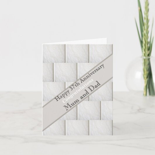 Carte 37e anniversaire du Mariage Alabaster, modifiable (Devant)
