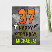 Carte 37e anniversaire : Eerie Halloween Thème + Nom per (Devant)