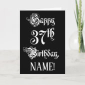 Carte 37e anniversaire : Fancy, Elegant Script + Nom per (Devant)