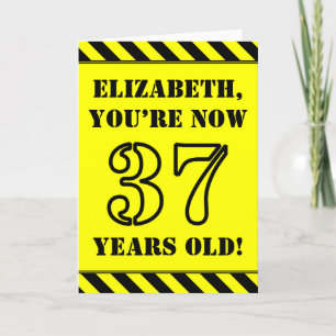 Carte 37e anniversaire : Jeu de style de crayon amusant,