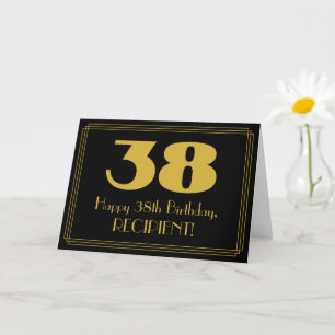 Carte 38e anniversaire : Art Déco Inspiré Look "38" & No