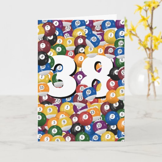 Carte 38e anniversaire Billiard Balls (Fleur jaune)