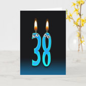 Carte 38e anniversaire bougies (Fleur jaune)