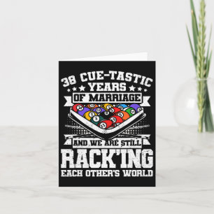 Carte 38e anniversaire de Mariage billard de piscine 38 