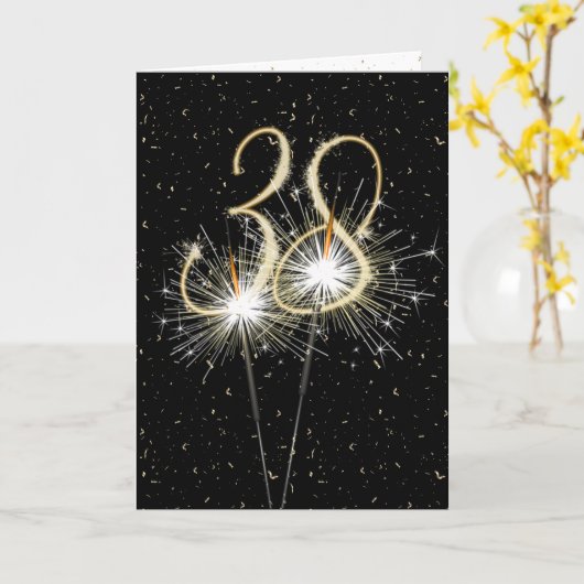 Carte 38e anniversaire du mariage (Fleur jaune)