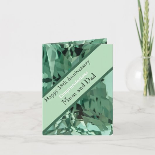 Carte 38e anniversaire du Mariage Green Beryl (Devant)