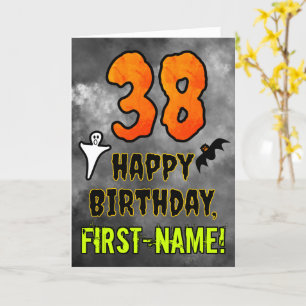 Carte 38e anniversaire : Eerie Halloween Thème + Nom per