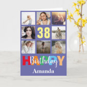 Carte 38e anniversaire heureux Collage photo moderne (Fleur jaune)