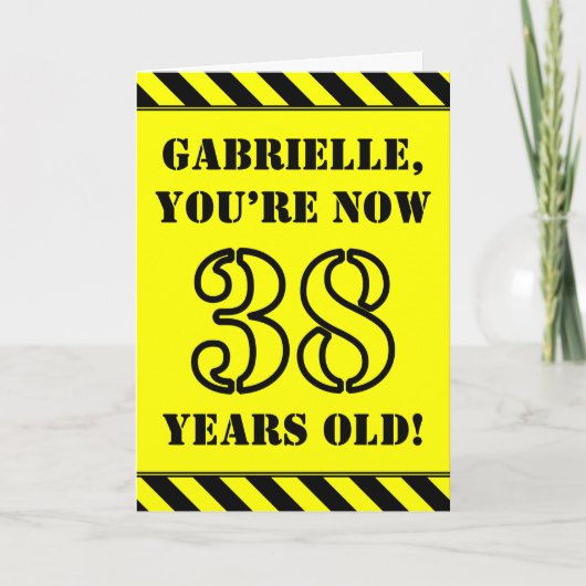 Carte 38e anniversaire : Jeu de style graphique, Nom per (Devant)
