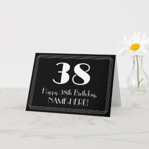 Carte 38e Anniversaire ~ Look inspiré de l'Art déco "38"