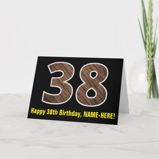 Carte 38e anniversaire : Nom + Faux Motif de céréales en (Devant)