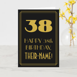 Carte 38e Anniversaire - Vue inspirée de l'Art Déco "38"