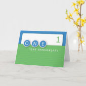 Carte 3984 1 An Employé Anniversaire Cercles (Fleur jaune)