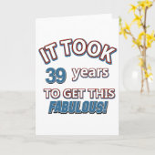 Carte 39e année de design (Fleur jaune)