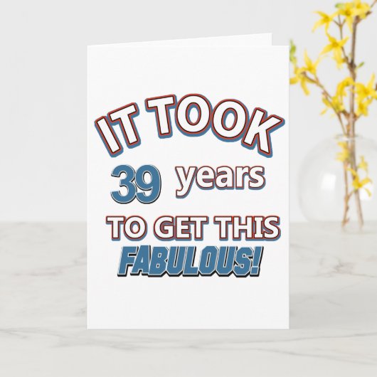 Carte 39e année de design (Fleur jaune)