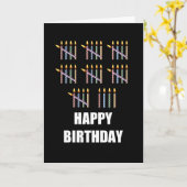 Carte 39e anniversaire avec bougies (Fleur jaune)
