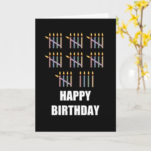 Carte 39e anniversaire avec bougies (Fleur jaune)