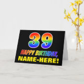 Carte 39e anniversaire : Bold, amusant, simple, arc-en-c (Fleur jaune)