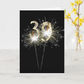 Carte 39e anniversaire Sparklers en noir (Fleur jaune)