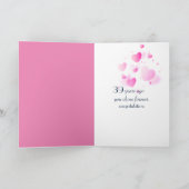 Carte 39ème Anniversaire Bulles cardiaques sur Noir (Intérieur)