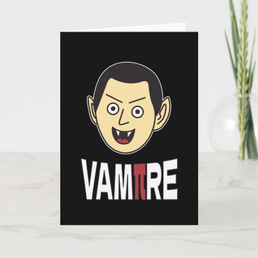 Carte 3.14 Vampire Pi Pun Blague drôle de maths (Devant)