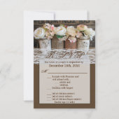 Carte 3.5x5 R.S.V.P. Mason Jar Fleur sauvage Barn (Devant)