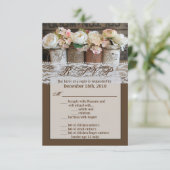 Carte 3.5x5 R.S.V.P. Mason Jar Fleur sauvage Barn (Debout devant)