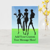 Carte 3 Amis Femmes Shopping (Fleur jaune)