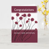 Carte 3 ans Anniversaire 12 pas Fleurs de récupération (Fleur jaune)