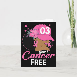 Carte 3 ans Cancer Sans Survivant Cancer du sein Noir W