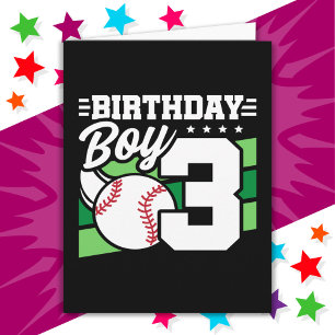 Carte 3 Ans de la fête de baseball Thème 3ème anniversai