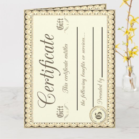 Carte 3 Certificats-Cadeaux (Fleur jaune)
