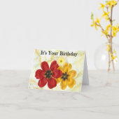 Carte 3 C'est ton anniversaire (Fleur jaune)