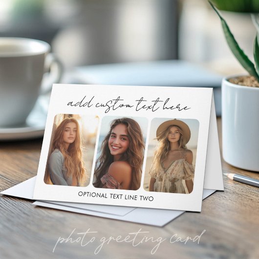 Carte 3 collage photo avec un script bounce tendance
