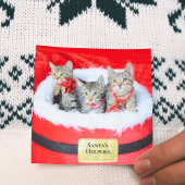 Carte 3 Cute Kittens Père Noël Petit Helpers