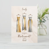 Carte 3 Exquisite Bridesmaid Dresses Watercolor Ask (Debout devant)