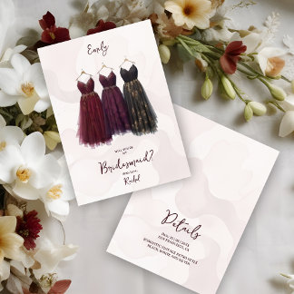Carte 3 Exquisite Bridesmaid Dresses Watercolor Ask