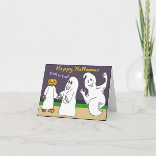 Carte 3 Fantômes Trick ou Traiter la nuit d'Halloween