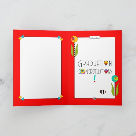 Carte 3 Fleurs Fibonacci sur Gras Gras Graduation (Intérieur)