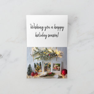 Carte 3 Image Rustic Holiday Grey Card