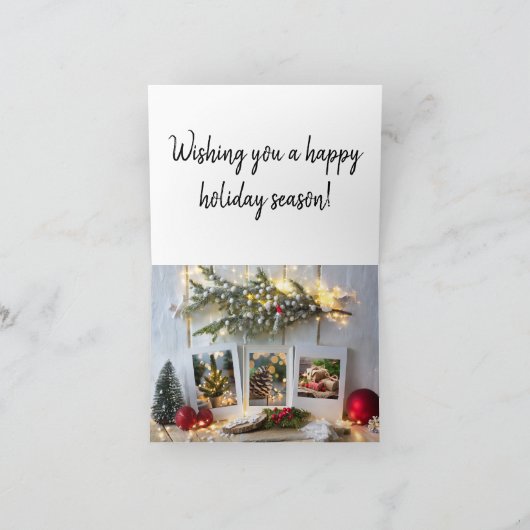 Carte 3 Image Rustic Holiday Grey Card (Intérieur)