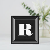 Carte 3 monogramme de cadre | Noir et blanc (Debout devant)