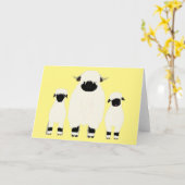 Carte 3 Moutons Noirs Valais dans une rangée (Fleur jaune)