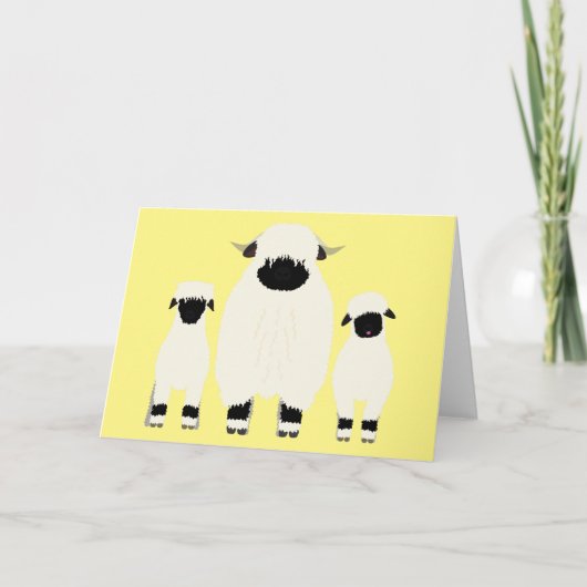 Carte 3 Moutons Noirs Valais dans une rangée (Devant)