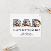 Carte 3 Photo Collage Joyeux Anniversaire Papa Photo déc (Devant/Arrière en situation)