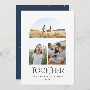 Carte 3 photo moderne arche bleue ensemble typographie