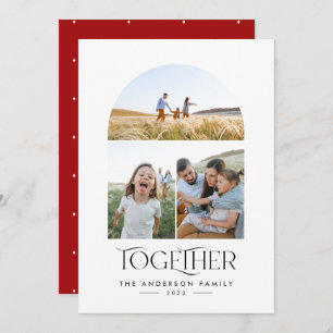 Carte 3 photo moderne arche rouge ensemble typographie