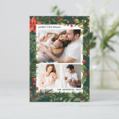 Carte 3 Photos de famille Vacances de Noël botaniques (Debout devant)